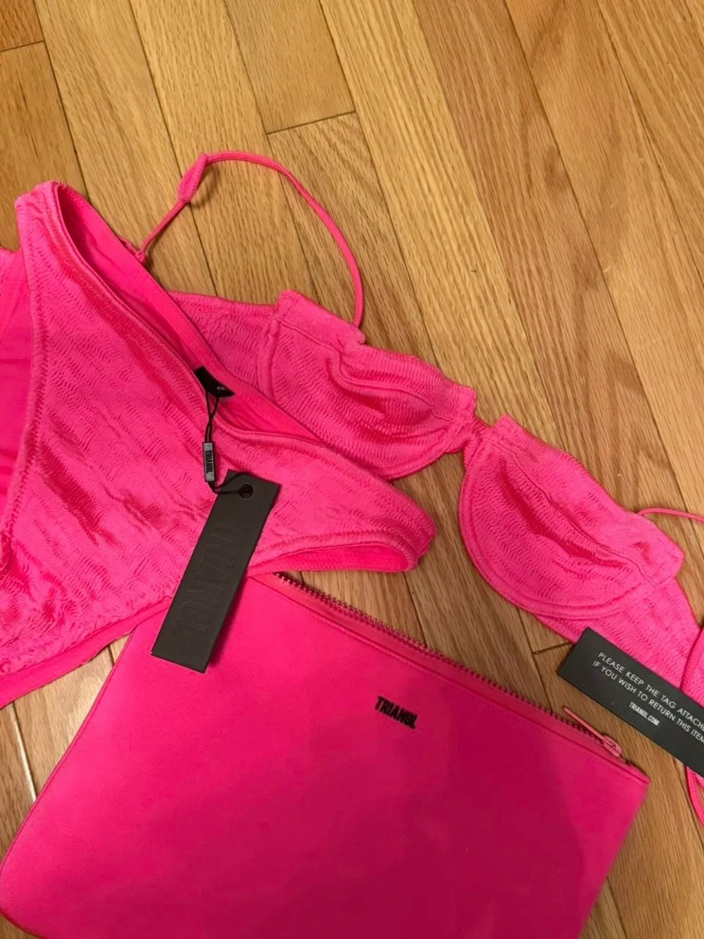 triangl swimwear hot pink high rise bikini NWT!